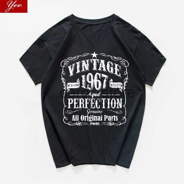 

men's t-shirts vintage 1967 perfection all original part cool tshirt men novelty sarcastic t shirt hip hop hipster streetwear tee shirt, White;black