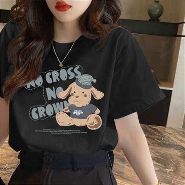 

women's t-shirt short sleeves tshirt designer t shirt lady hoodie letters printed cotton tee anine bing summer fashion women cresw neck, White;black