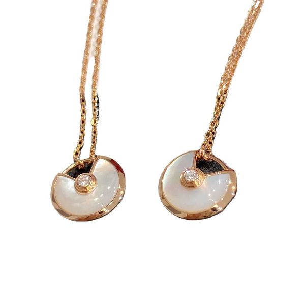 

internet celebrity v gold talisman necklace white fritillary red agate thick plated 18k rose bone chain lovers do not fade kg5w, Silver