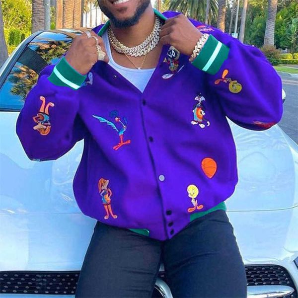 

2022 men's autumn fashion print pilot jacket men's casual coat trendy men's stand collar bomber, Black;brown