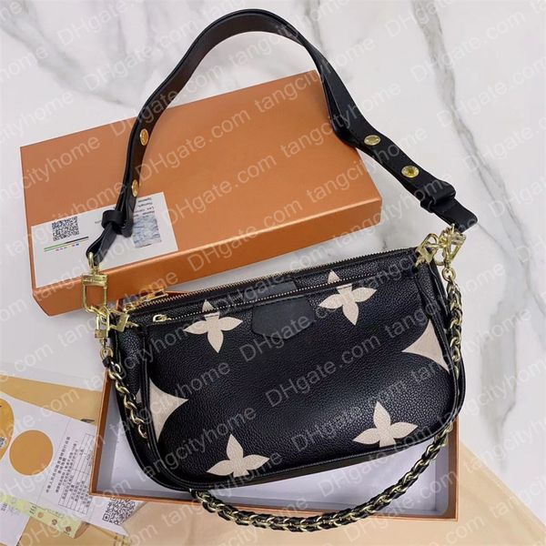 

designer bags womens cross body bag embossed purse pochette shoulder bag slung chain underarm bag 2 pieces composite bag mahjong bag chain s