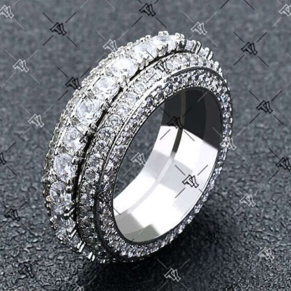 

women's ring hip hop personalized niche rap ring nightclub rotary ring, Golden;silver