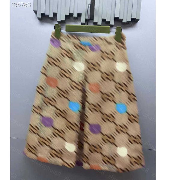 

23ss designer women clothing designer skirts gg letter jacquard figure print pleated half skirt women clothes a1, Black