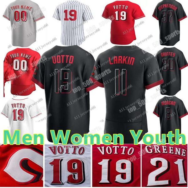 

custom black city connect jonathan baseball jerseys de la cruz jersey joey votto hunter greene field of dreams stuart fairchild nick lodolo, Black;red