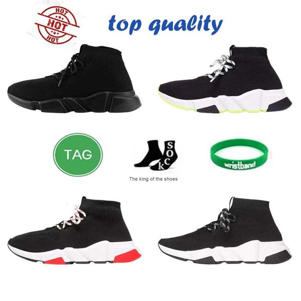 

high sock shoes designer lace-up sneaker breathable sneakers women men trainers running trainer sport shoe ankle protection platform, Black