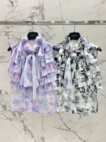 

women's knits & tees luxury designer tie dye floral pattern banded top, White