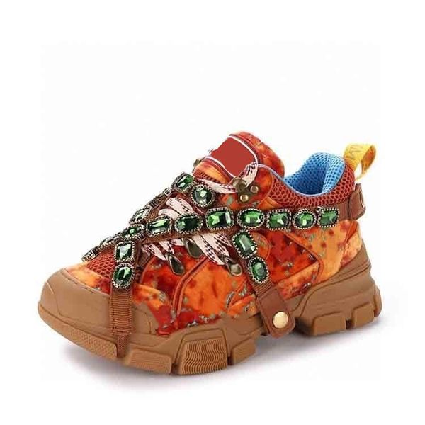 

flashtrek designer sneakers rhyton casual shoes brand vintage platform shoes men women multicolor running sneaker size 35-45 05, Black