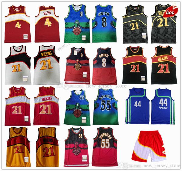 

mitchell and ness basketball 4 spud 8 steve webb smith jerseys retro stitched 44 pistol dikembe 55 mutombo jersey shorts 1996-97 green 1986-, Black;red