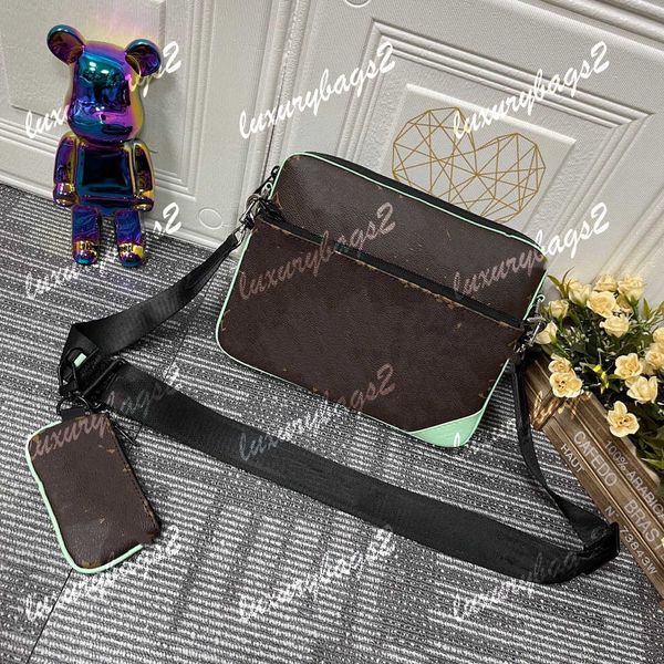 

5a men messenger bag damier spray 3d pochette trio hbp mens bag crossbody 11 colors m46340 m45320 m69443 men bags 25cm cross body handbags