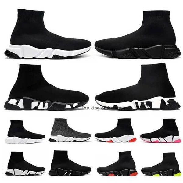

2022 sock shoes sports sneakers flat boots running trainer beige glitter blue graffiti lace up triple black white clear sole luxury mens wom