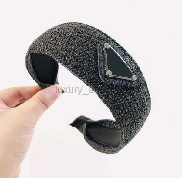 

fashion linen knit headbands women brand elastic letter p headband sports fitness solid color straw hair hoop head wrap, Silver