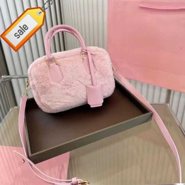 

women's r handbags shoulder crossbody bag tote new miu fashion fluff pillow handheld messenger bag textured fur boston tote bags factor