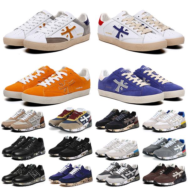 

2023 italy brand casual shoes outdoor sports designer premiatas steven genuine training shoe layer leather cowskin mick lander premiata snea, Black