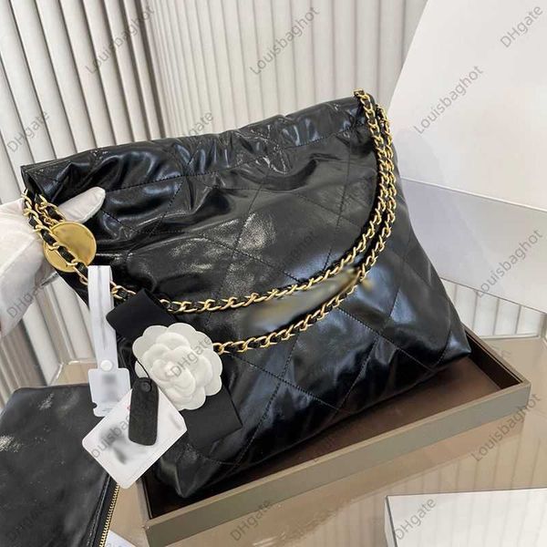 

small fragrant bag female senior sense camellia bin bag handbag one shoulder messenger bag large capacity shopping bag female