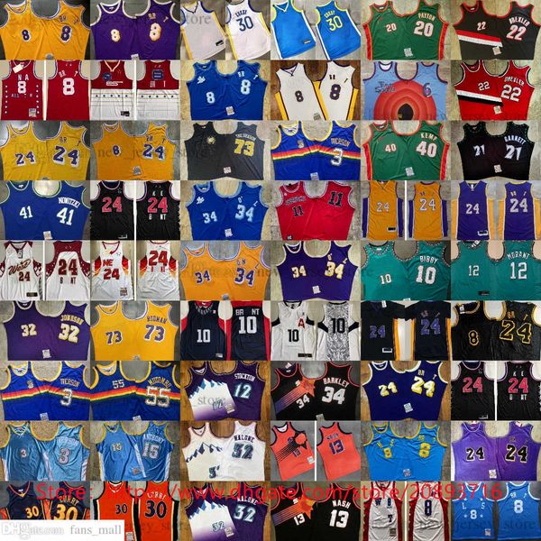 

mitchell and ness west basketball jerseys authentic stitched payton kemp iverson garnett mcgrady bibby morant nash barkley stockton malone a, Black;red