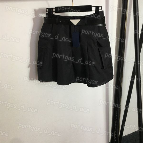 

casual women short dress fashion pocket design mini skirt street style skirts with lining shorts, Black
