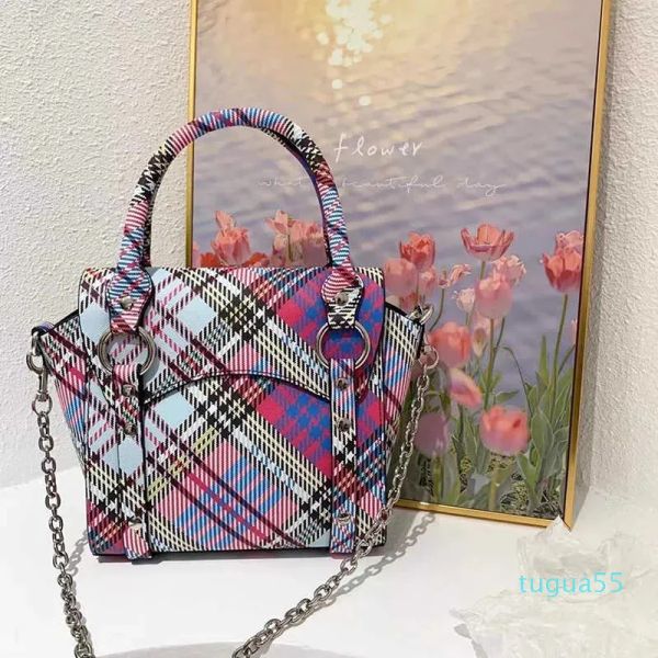 

2023 new fashion designer bag colorful plaid shoulder women bag fashion chain crossbody messenger bags traveling handbags high quality
