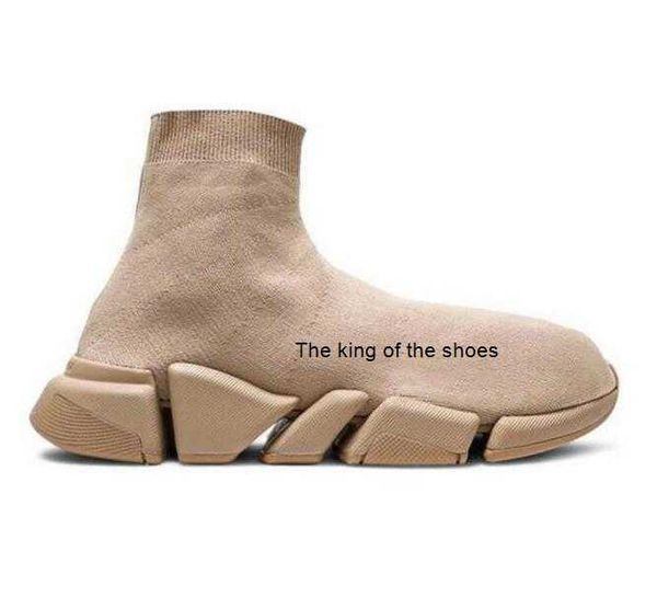 

fashion sock dress shoes women men casual platform knitted lightweight high cut socks shoe with box, Black
