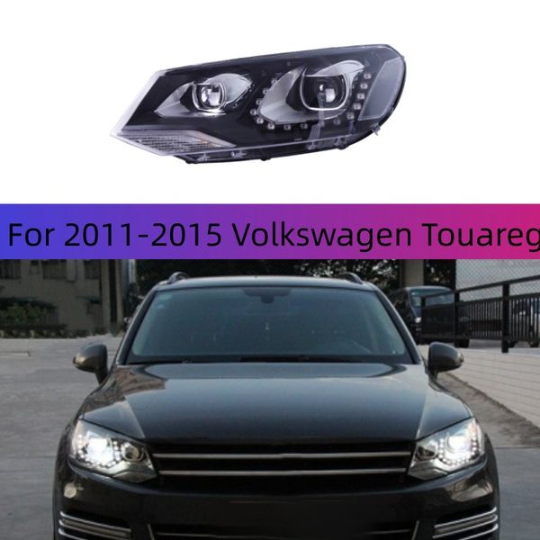 

car styling for 20 11-20 15 volkswagen touareg headlight assembly high configure led drl bi-xenon lens auto accessories