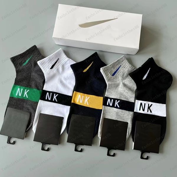 

men's socks mixed color 5 pairs skateboard fashion men letter print socks sports socks socks hip hop, Black