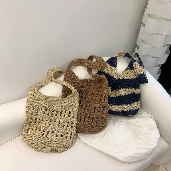 

beach bags 2023 new high capacity woven bag korean version hollow leisure one shoulder portable resort