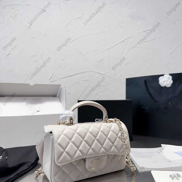

chain bag diamond grid one shoulder crossbody fashionable and trendy women's bag handheld small sachet square and chubby