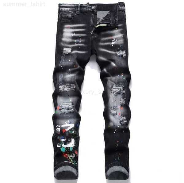 

mens cool ksubi jeans rips stretch designer jeans distressed ripped biker slim fit washed motorcycle denim men s hip hop fashion man pants p, Blue