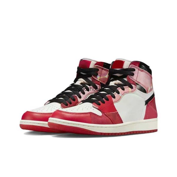 

basketball shoes outdoor 1 1s high og spiders man across the verse sports sneakers trainers women mens university red white with original, Black