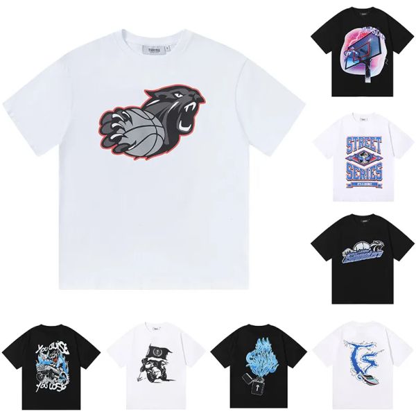 

2023 mens t-shirts trapstar t shirt designer shirts jersey print letter luxury shirts rainbow color summer sports fashion cotton cord short, White;black