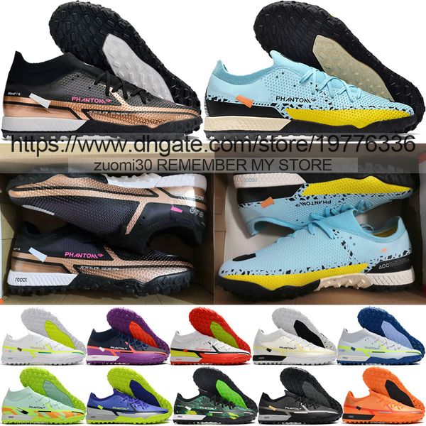

send with bag quality football boots phantom gt2 elite pro tf turf futsal soccer cleats mens world cup soft leather comfortable trainers ney, Black