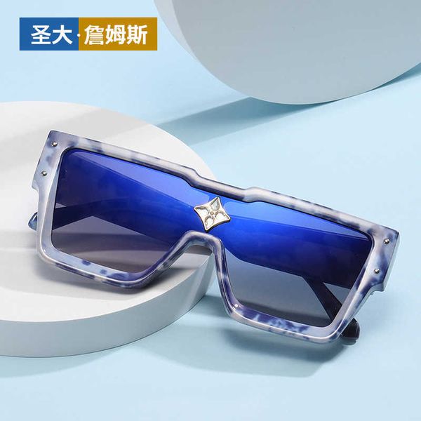 

new men's fashion sunglasses one-piece lenses diamond rimmed large frame net red live sunglasses glasses, White;black
