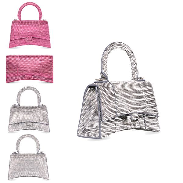 

2023 new cross body luxurys designer hand bags hourglass women genuine leather classic travel diamond clutch bags men rhinestone large handl