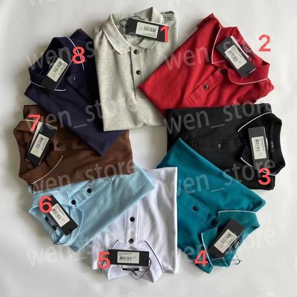 

2023 summer cp designer t shirt pure cotton crewneck short sleeve young island students simple loose half solid color tshirt polo stone eur, White;black