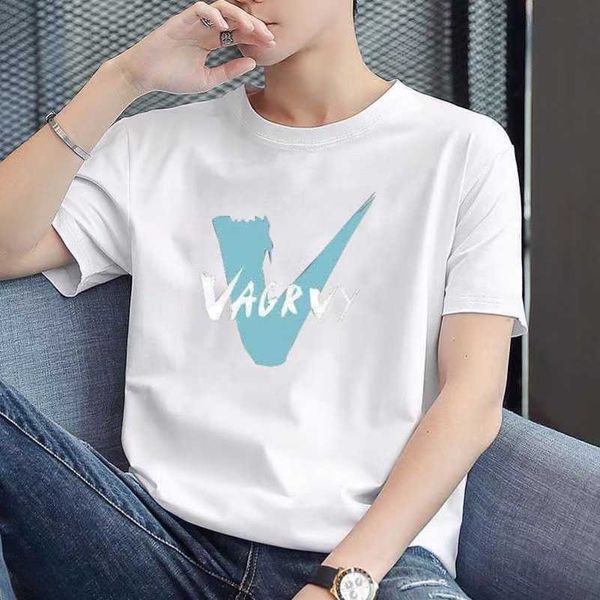 

2023 new men's pure cotton t-shirt loose round neck fashionable short sleeve men's 200g cotton t-shirt men's 13pjp, White;black
