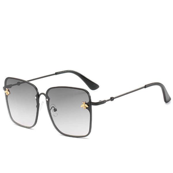 

small bee big frame sunglasses women's net red ins same glasses, White;black
