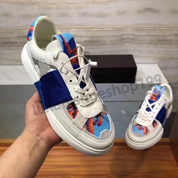

designer men's lace up fashion casual shoes women's sneakers splice graffiti fashion punk low leather skate shoe, Black
