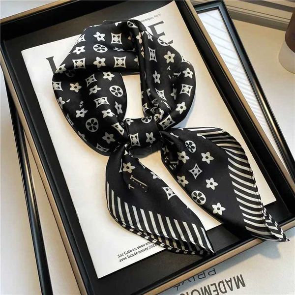 

chiffon scarf silk scarfs head scarf designer twilly character letter animal print dot neckerchiefs designer women lightweight square medium, Blue;gray