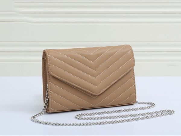 

2023 designer bag women's caviar bag handbag shoulder bag black pu classic diagonal quilted chain double valve small messenger bag chai