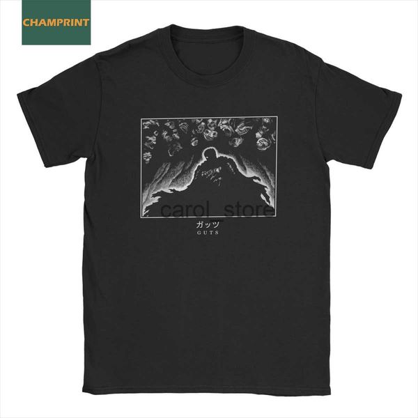 

men's t-shirts men the cave t shirt anime guts pure cotton clothing casual short sleeve round collar tees original t-shirt j230619, White;black