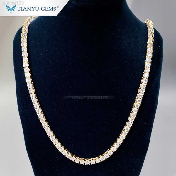 

tianyu gems customized silver 14k 18k gold moissanite diamond chain necklace jewelry