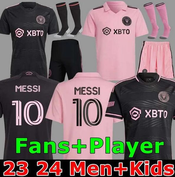 

2023 2024 inter miami soccer jerseys cf messis matuidi higuain campana yedlin beckham mls 23 24 football men kids player fans version shirt, Black;yellow