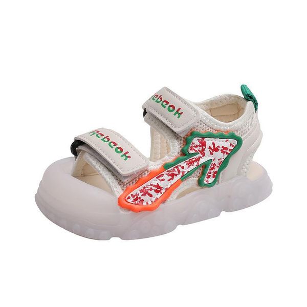 

first walkers kids shoes baby moccasins soft footwear summer boys girls light up sandals luminous bottom toddler anti kick beach f10781