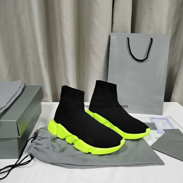 

luxuy designer socks casual shoes platform men woman shiny knit speed 2.0 1.0 trainer runner sneaker sock shoe master embossed womens sneake, Black