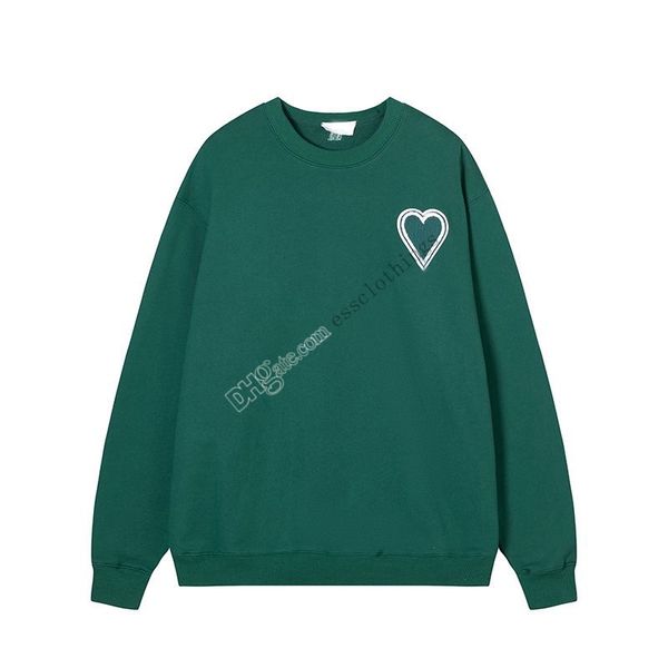 

autumn winter amis paris mens hoodie designers male female hooded highs quality sweater embroidered red love spring round neck jumper couple, Black