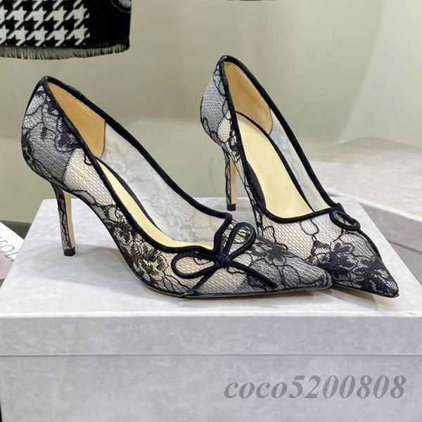 

super high heels shoes spring summers pumps lace high heel shoes for women pointed toe solid color butterfly decor elegant trend, Black;white