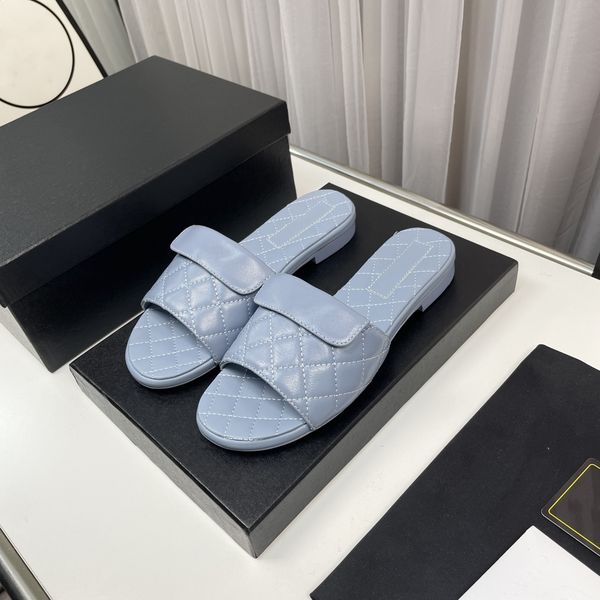 

women summer slippers fashion genuine leather slippers low heels sewing slides shoes vacation beach slippers runway outfit flats, Black;white