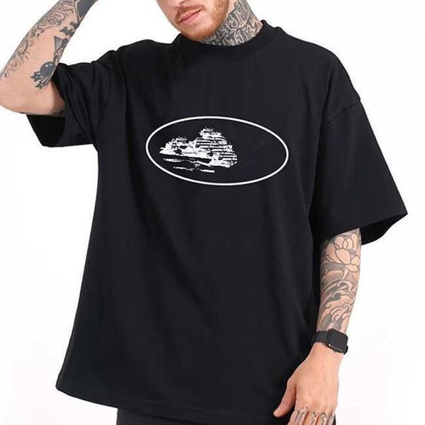 

mens short sleeves corteizs alcatraz t shirt men vest vintage graphic print hip hop street short sleeves t shirts fashion trends uk drill cl, White;black