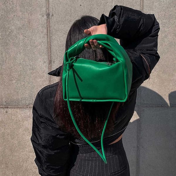 

south korea dongdamen new wrinkled cloud bag women's fashion twist handbag simple single shoulder messenger bag