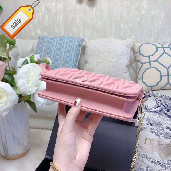 

brand designer shoulder bags crossbody bags tote 2023 women's exquisite texture chain pleated shoulders messenger packet gift box packa