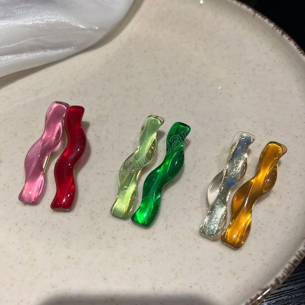 

sweet color transparent hair clip women bright duckbill hairpin wave barrettes female hair accessories, Slivery;white